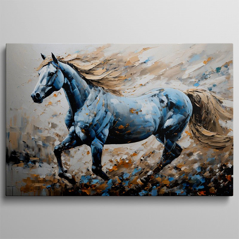 Graceful Stallion Oil Painting for Elegant Walls