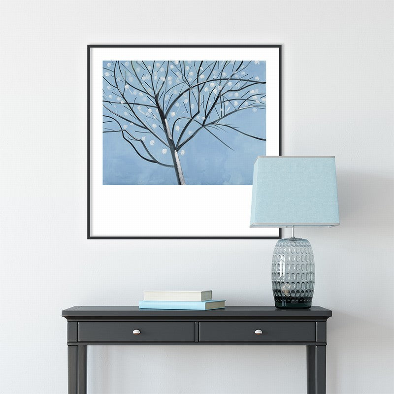 Square Botanical Oil Painting on Canvas