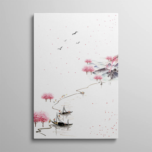 Chinese Style: Lake with Red Mangroves Art