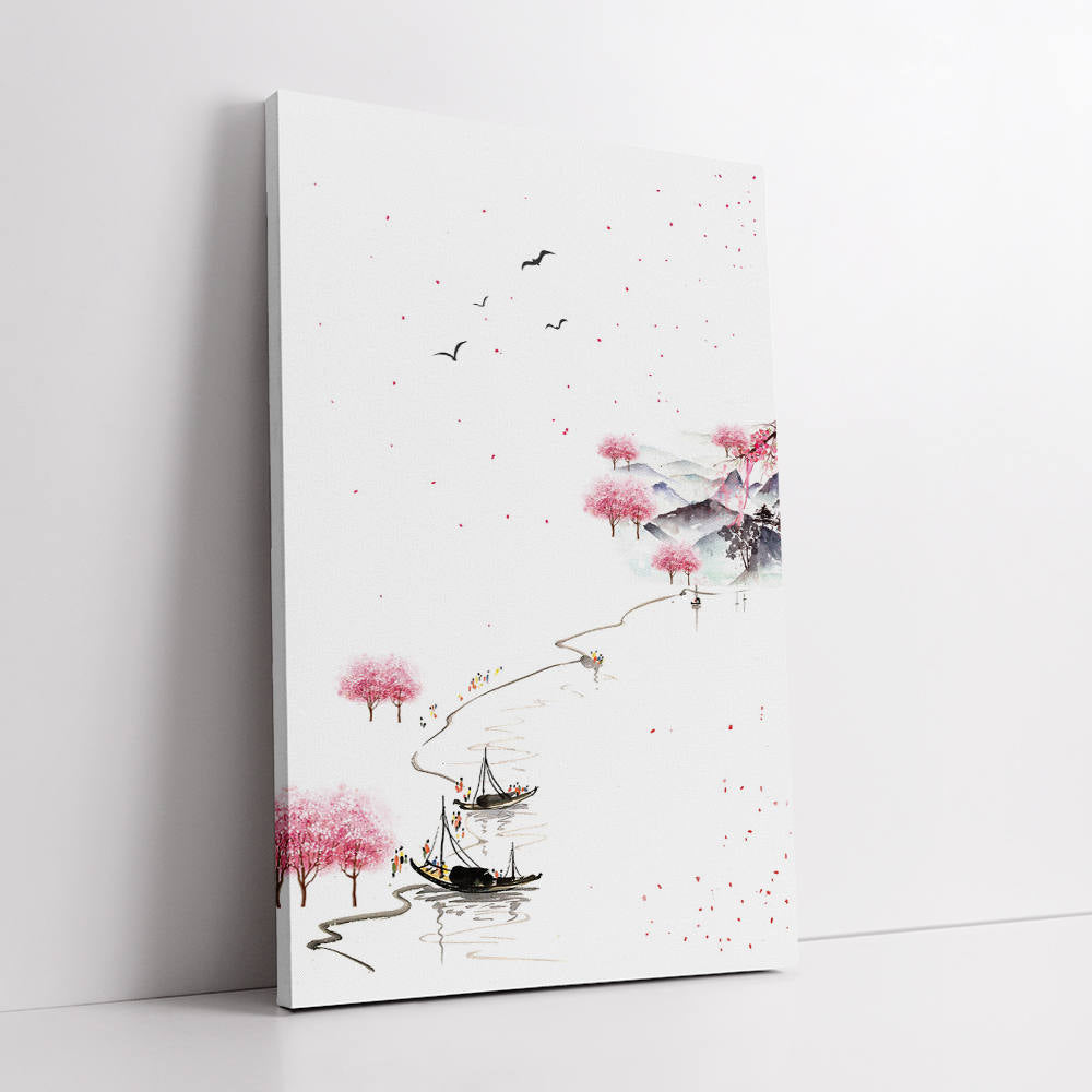 Chinese Style: Lake with Red Mangroves Art