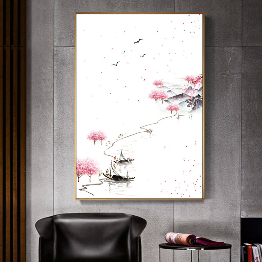 Chinese Style: Lake with Red Mangroves Art