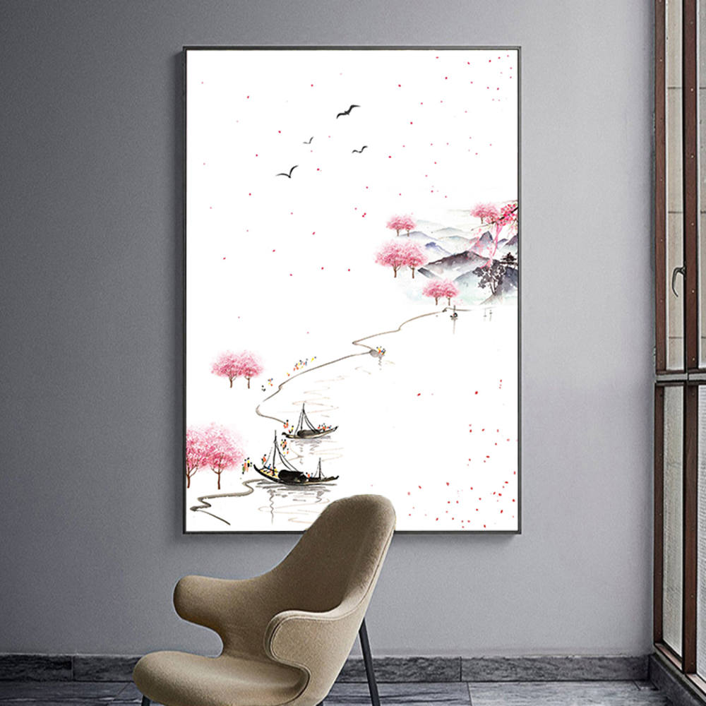 Chinese Style: Lake with Red Mangroves Art