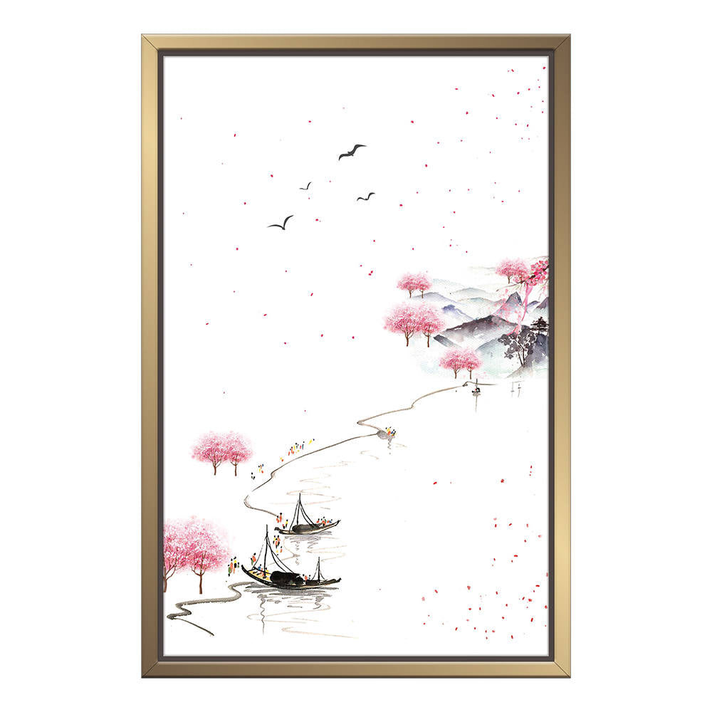 Chinese Style: Lake with Red Mangroves Art