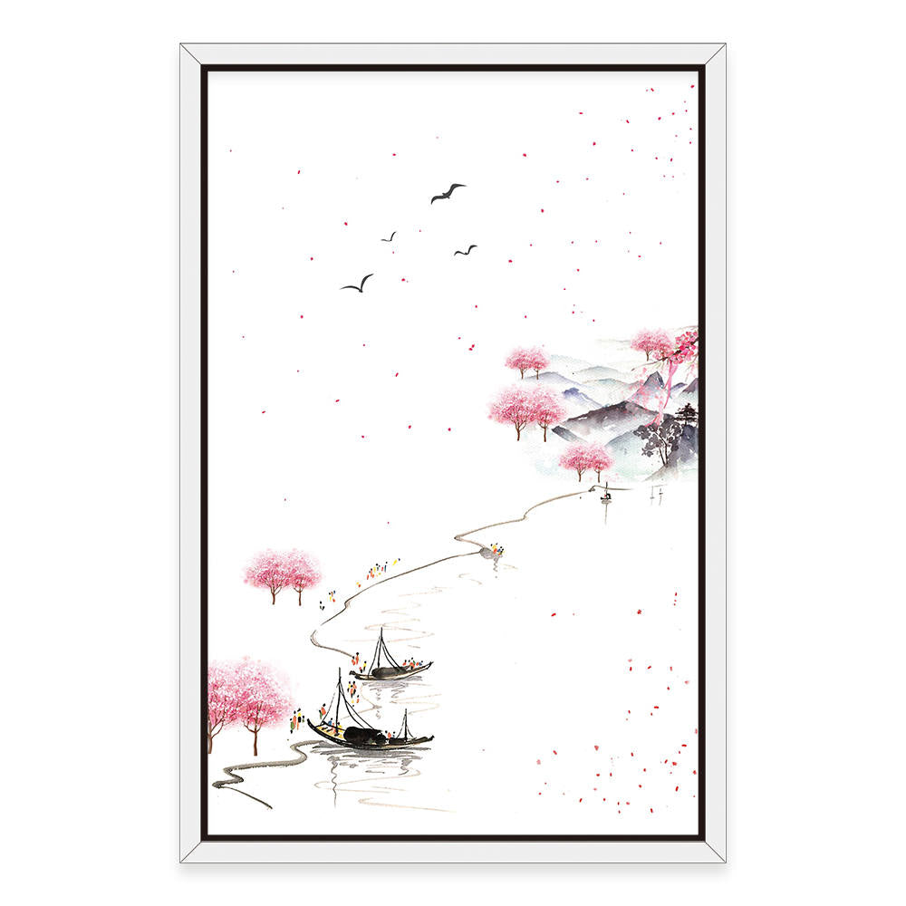 Chinese Style: Lake with Red Mangroves Art