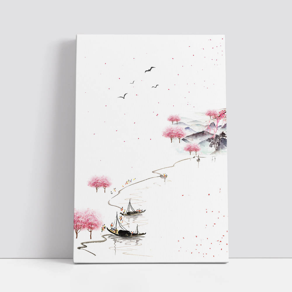 Chinese Style: Lake with Red Mangroves Art