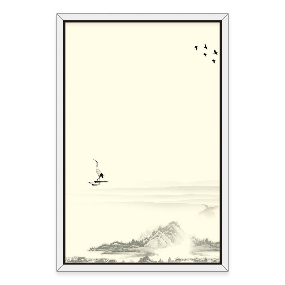 Ink Mountains, Birds: Home Canvas Decor