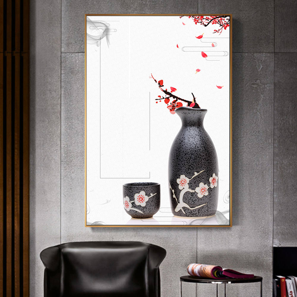 Chinese Style: Peach Blossoms and Tea Scene
