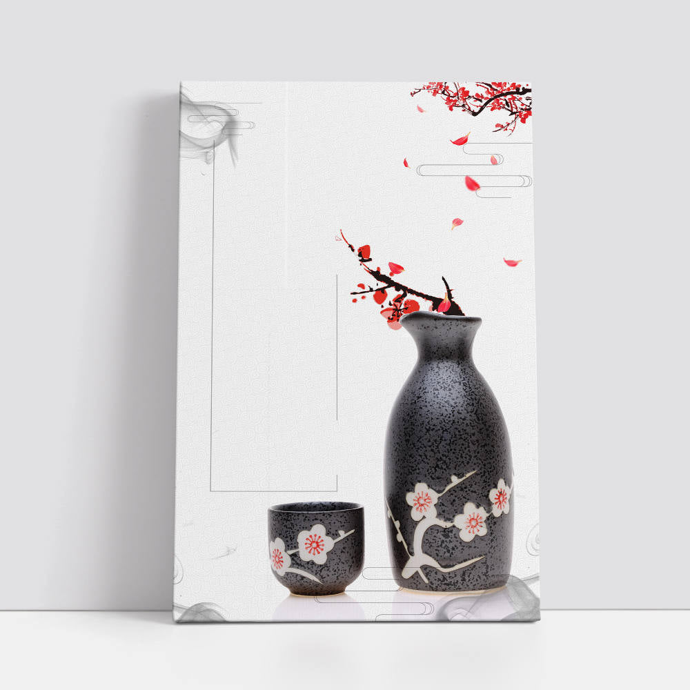 Chinese Style: Peach Blossoms and Tea Scene