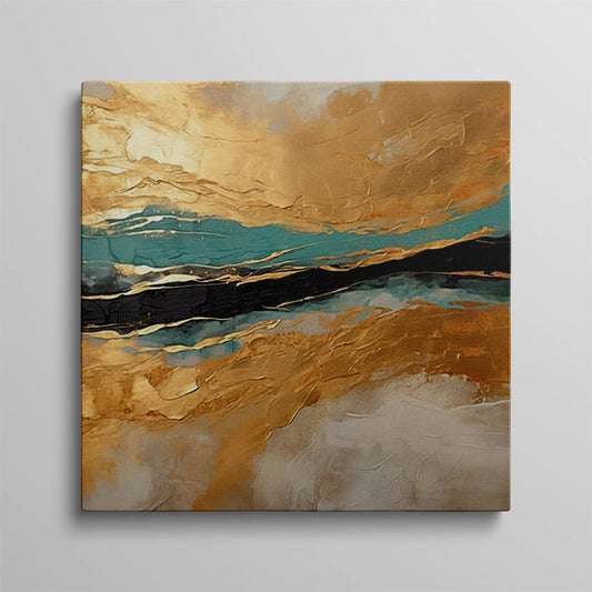 Golden Abstract: Home Canvas Decor