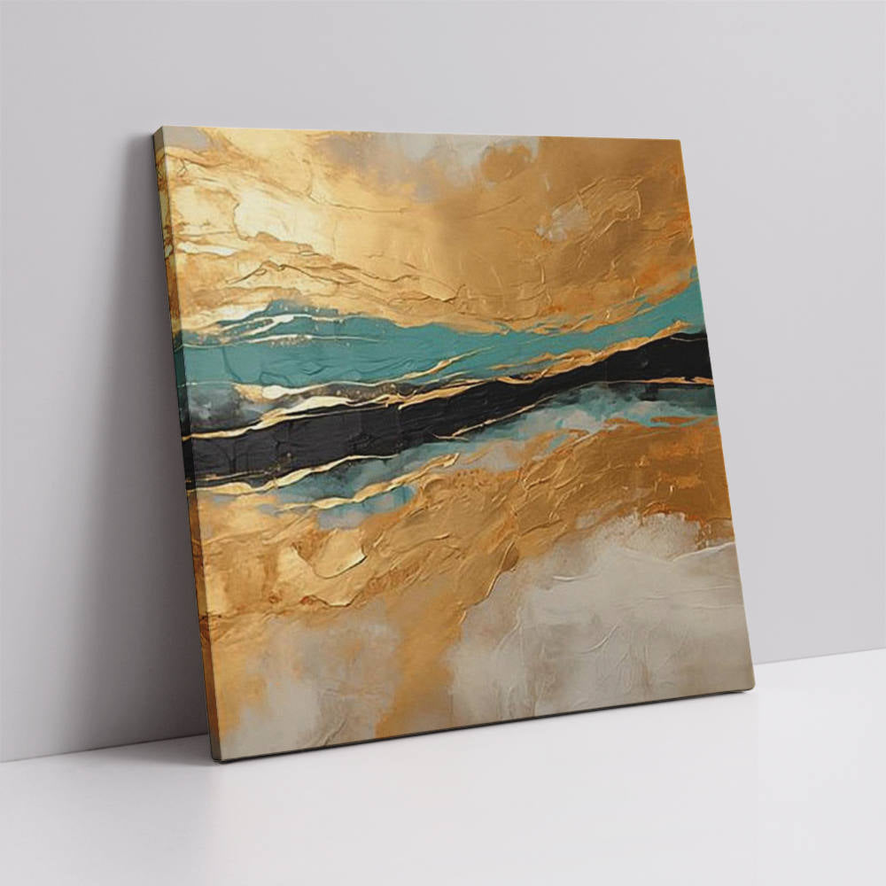 Golden Abstract: Home Canvas Decor