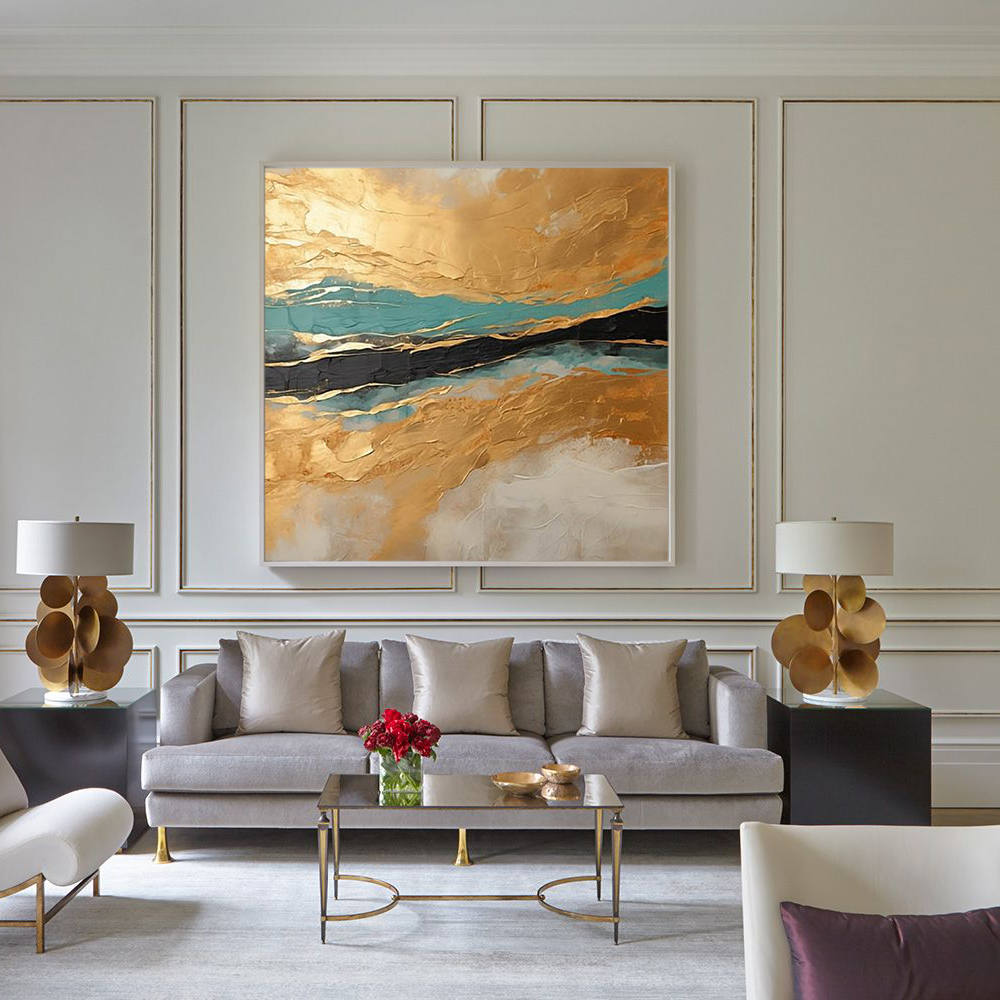 Golden Abstract: Home Canvas Decor