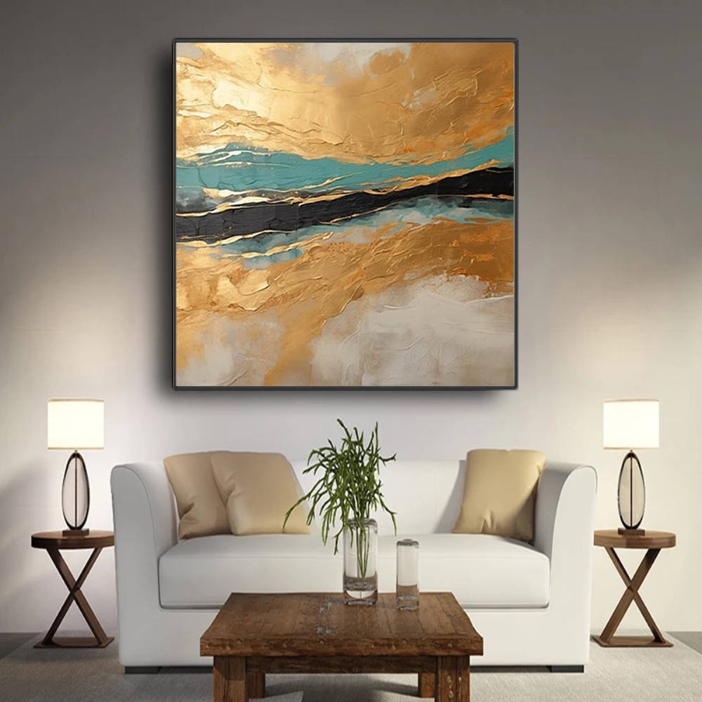 Golden Abstract: Home Canvas Decor