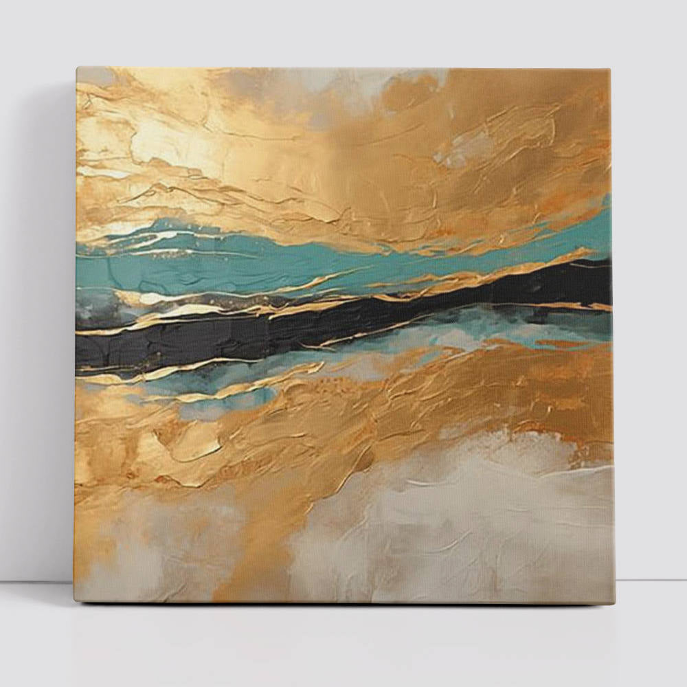 Golden Abstract: Home Canvas Decor