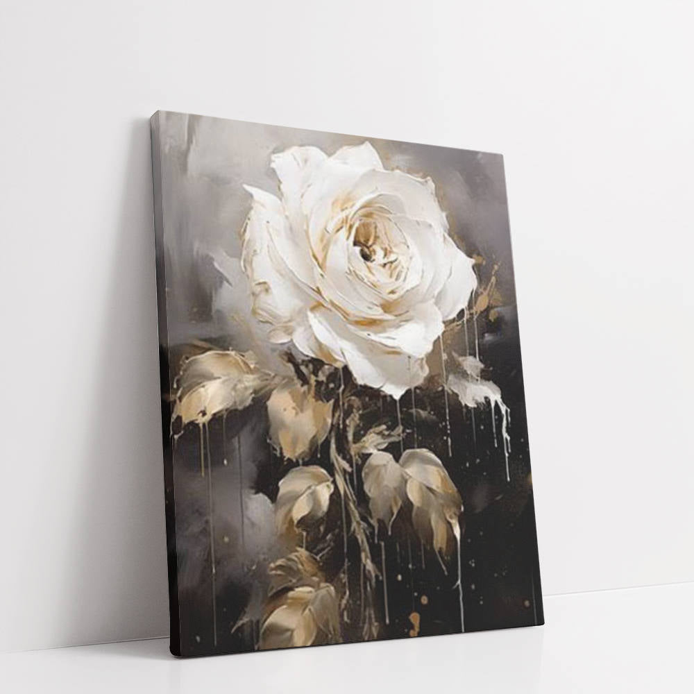 High-End Grey Rose Art for Decor