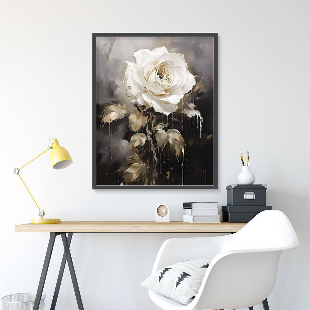 High-End Grey Rose Art for Decor