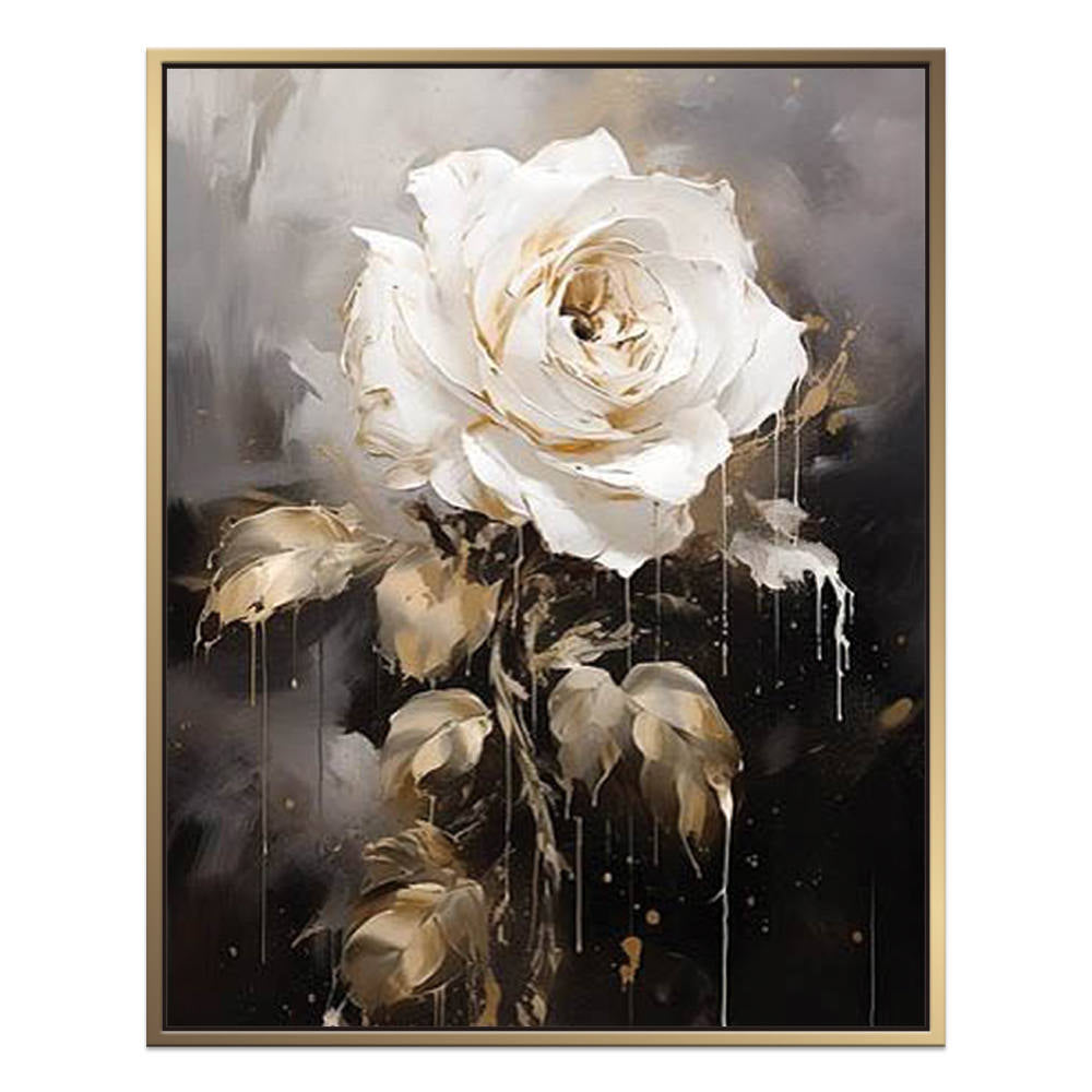 High-End Grey Rose Art for Decor