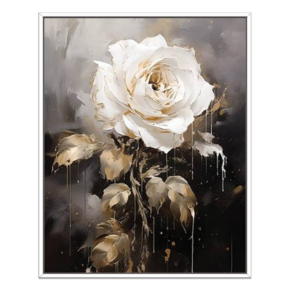High-End Grey Rose Art for Decor