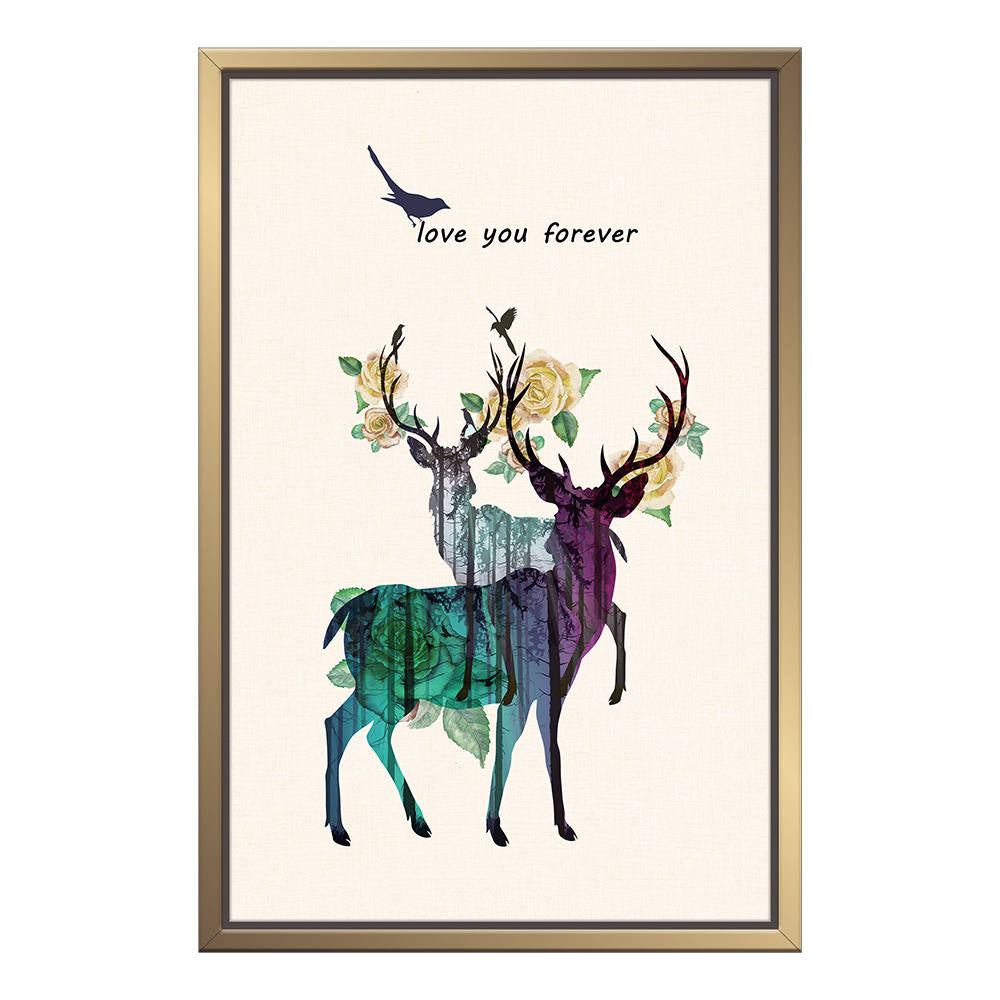 Colorful Deer Home Canvas Decoration