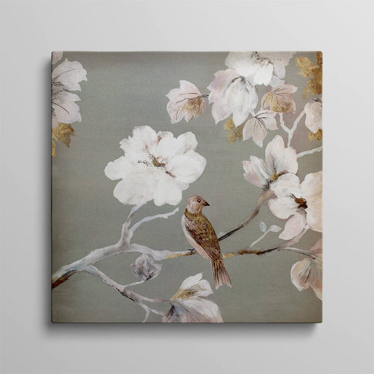 Chinese Style: Floral and Avian Artistic Depiction