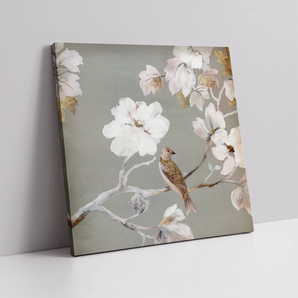 Chinese Style: Floral and Avian Artistic Depiction