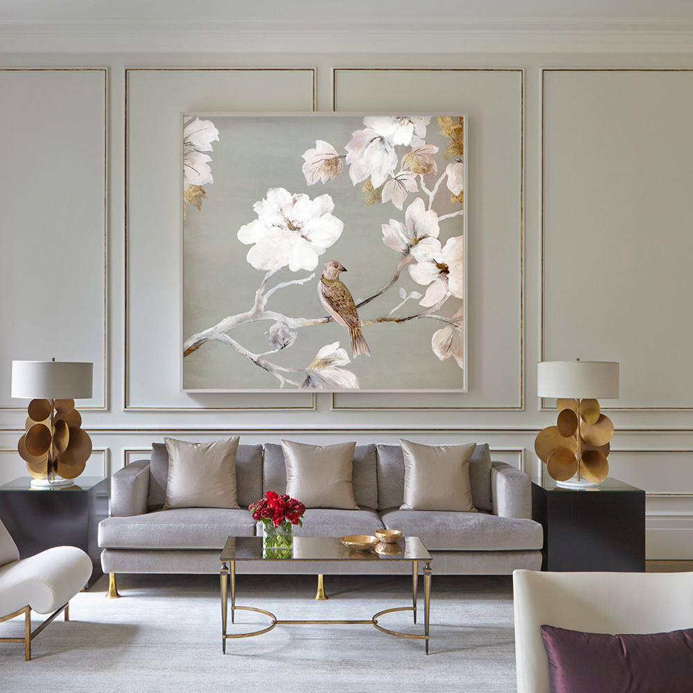 Chinese Style: Floral and Avian Artistic Depiction