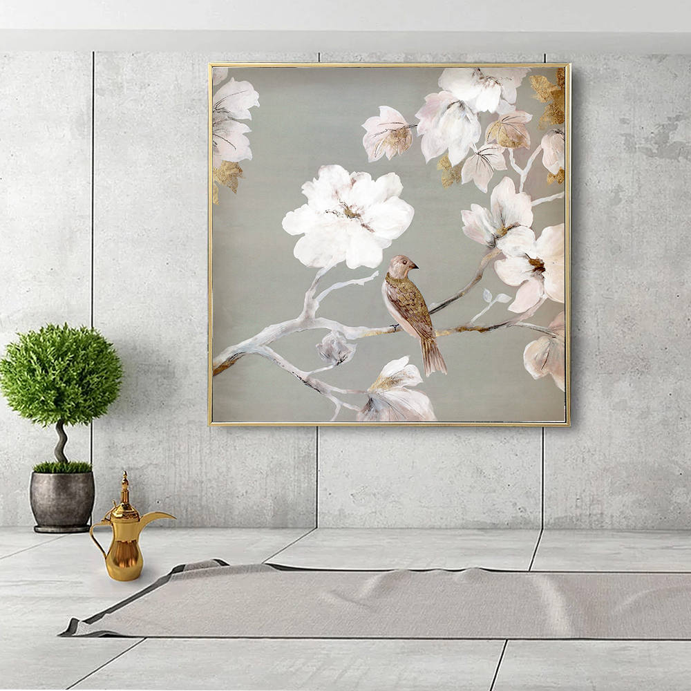 Chinese Style: Floral and Avian Artistic Depiction