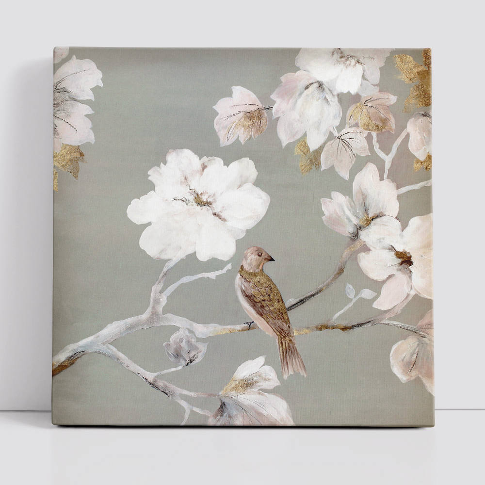 Chinese Style: Floral and Avian Artistic Depiction