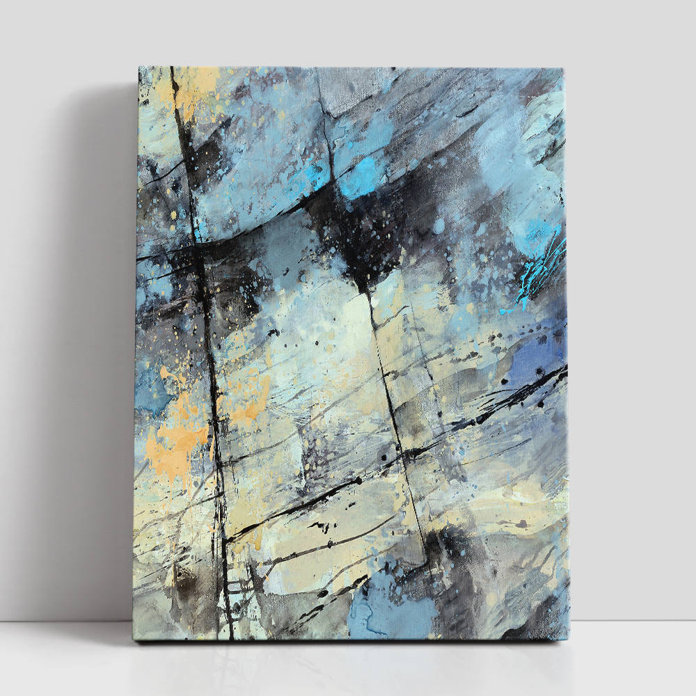 Green and Grey Abstract Art Piece