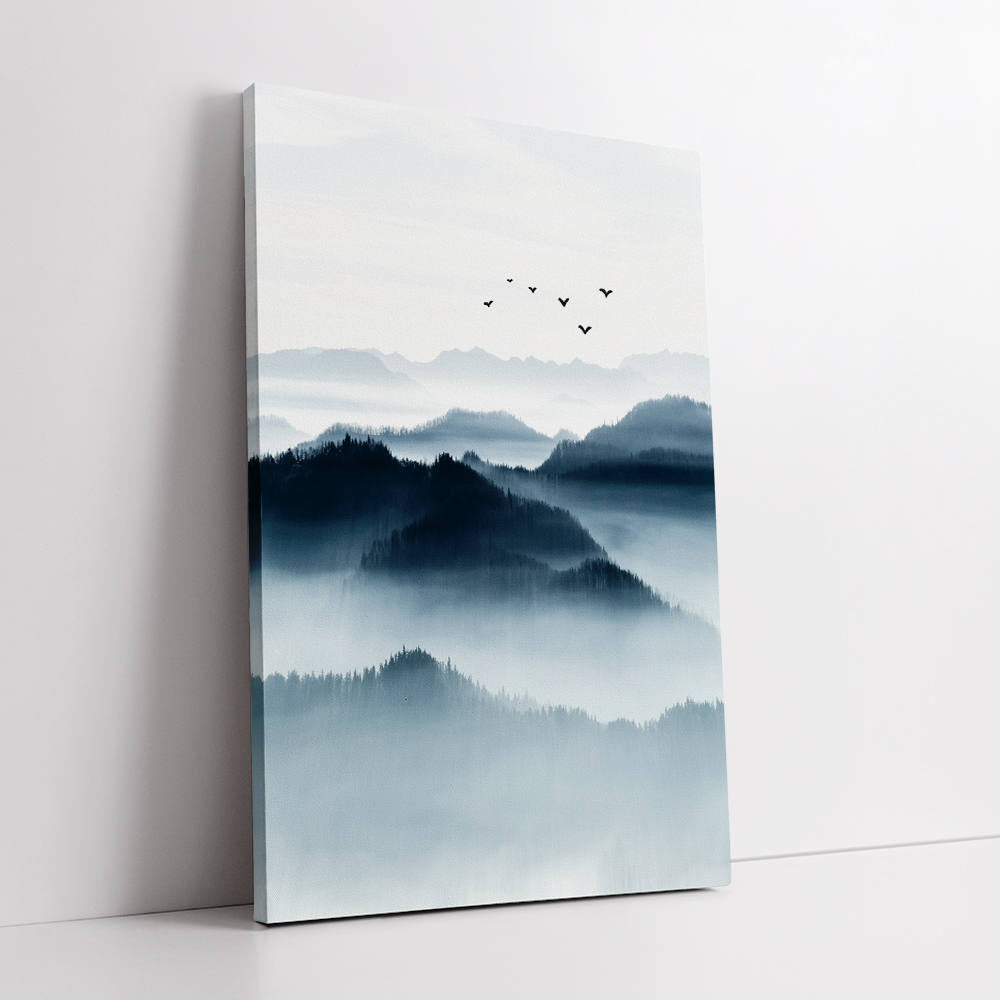 Chinese Landscape: Distant Mountains, Wild Geese