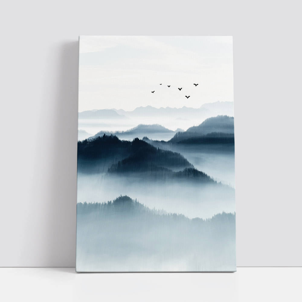 Chinese Landscape: Distant Mountains, Wild Geese