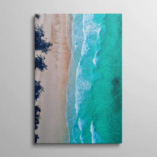 Grey-Blue Coastline Aerial View Artwork Creation