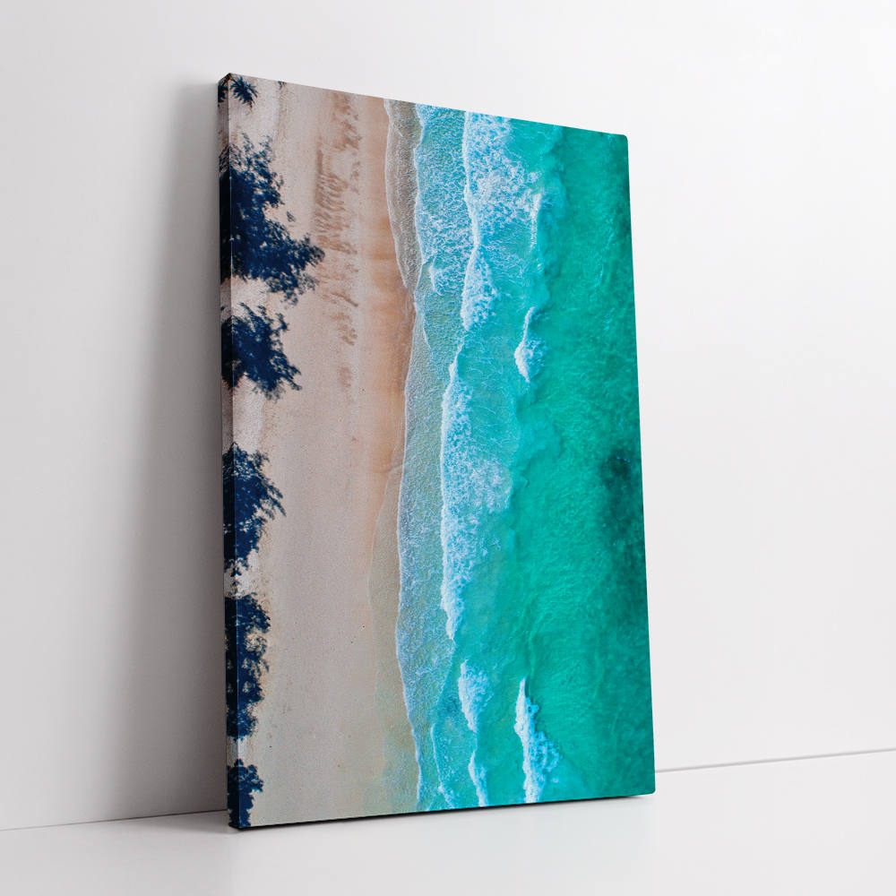 Grey-Blue Coastline Aerial View Artwork Creation