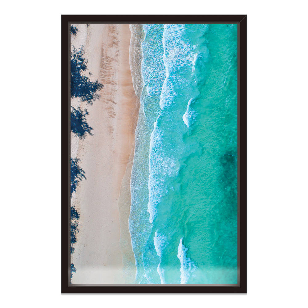 Grey-Blue Coastline Aerial View Artwork Creation