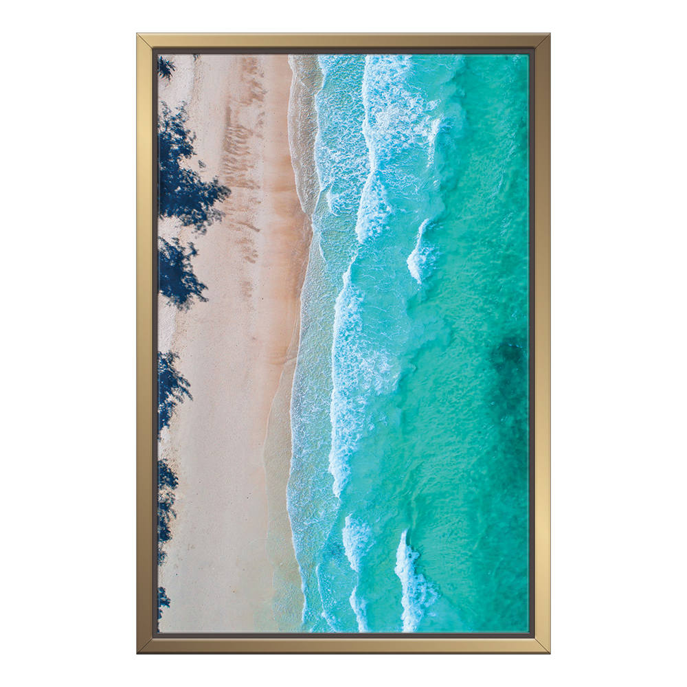 Grey-Blue Coastline Aerial View Artwork Creation