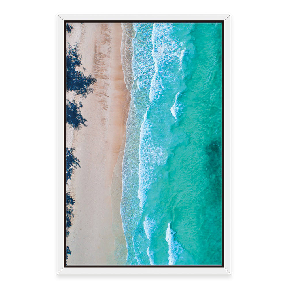 Grey-Blue Coastline Aerial View Artwork Creation