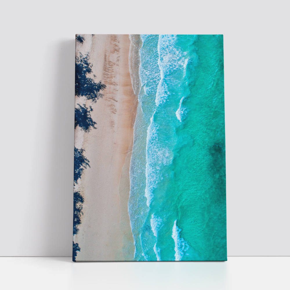 Grey-Blue Coastline Aerial View Artwork Creation