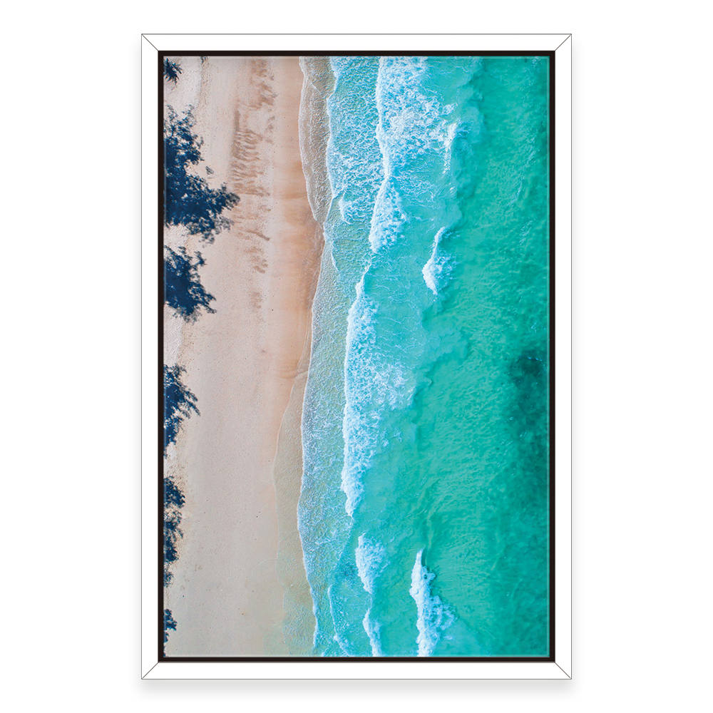 Grey-Blue Coastline Aerial View Artwork Creation