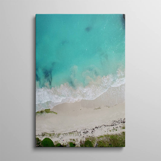 Overlooking Grey-Blue Coastal Landscape Art Piece