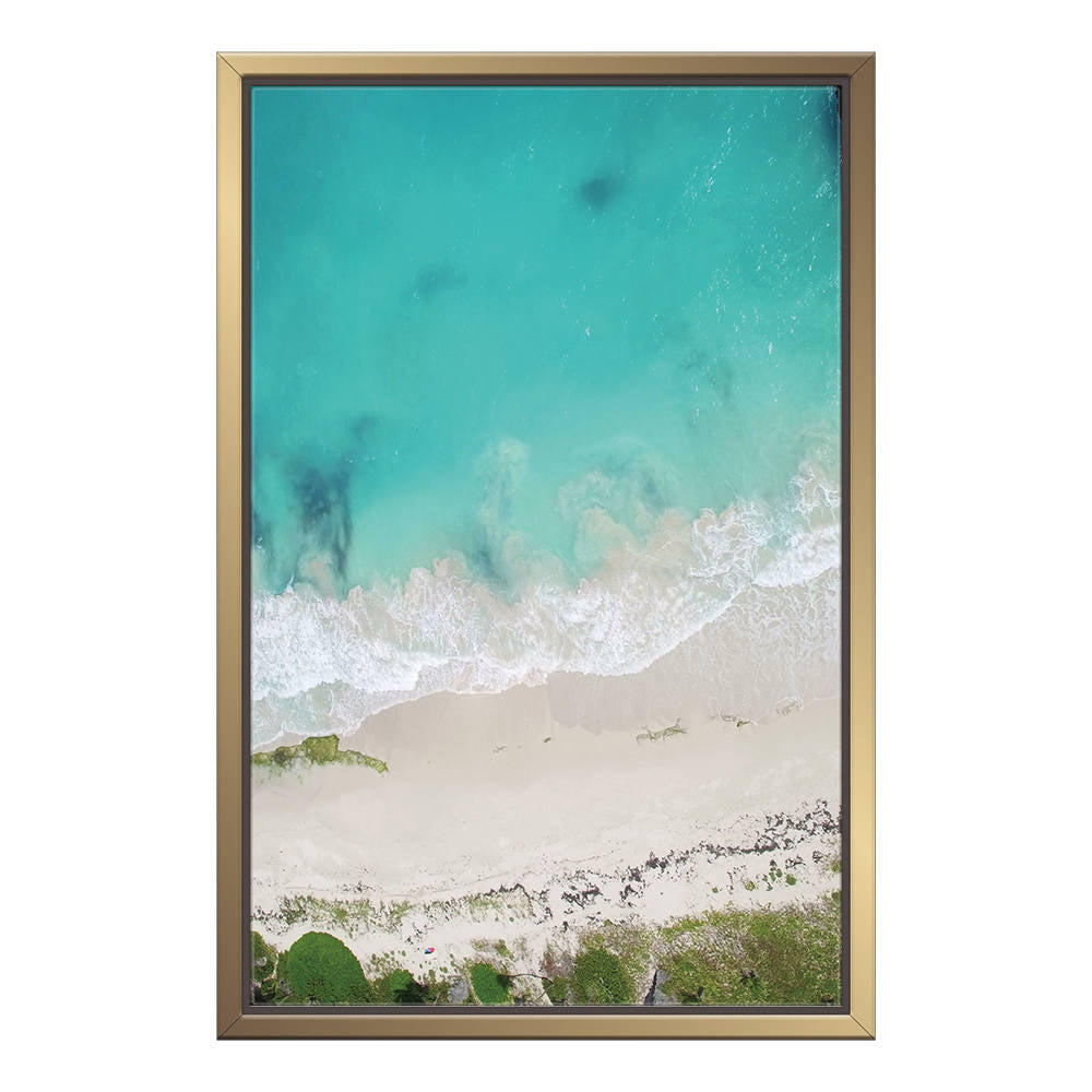 Overlooking Grey-Blue Coastal Landscape Art Piece