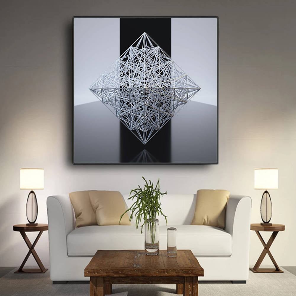 Shadows Within Geometric Boundaries Canvas