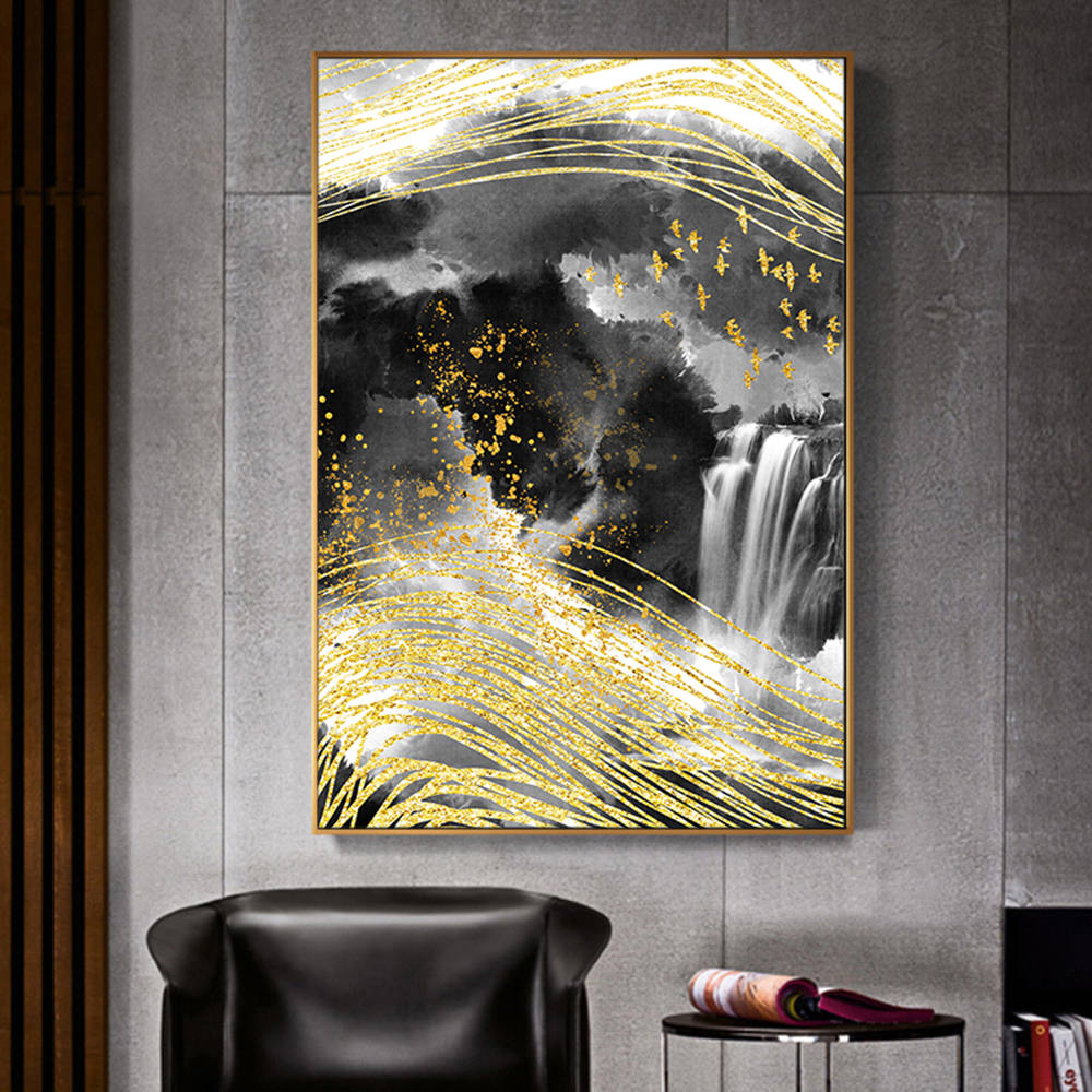 Wings of Gilded Visions Abstract Canvas
