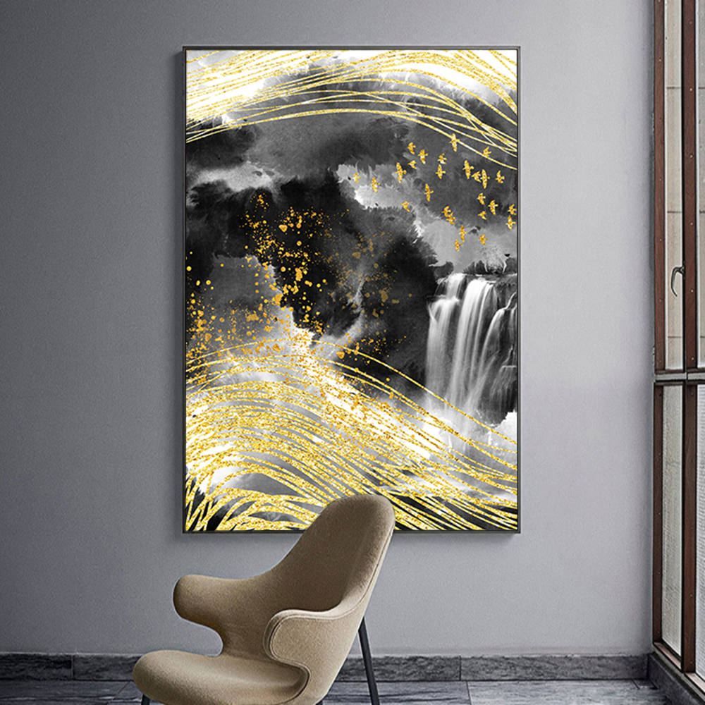 Wings of Gilded Visions Abstract Canvas