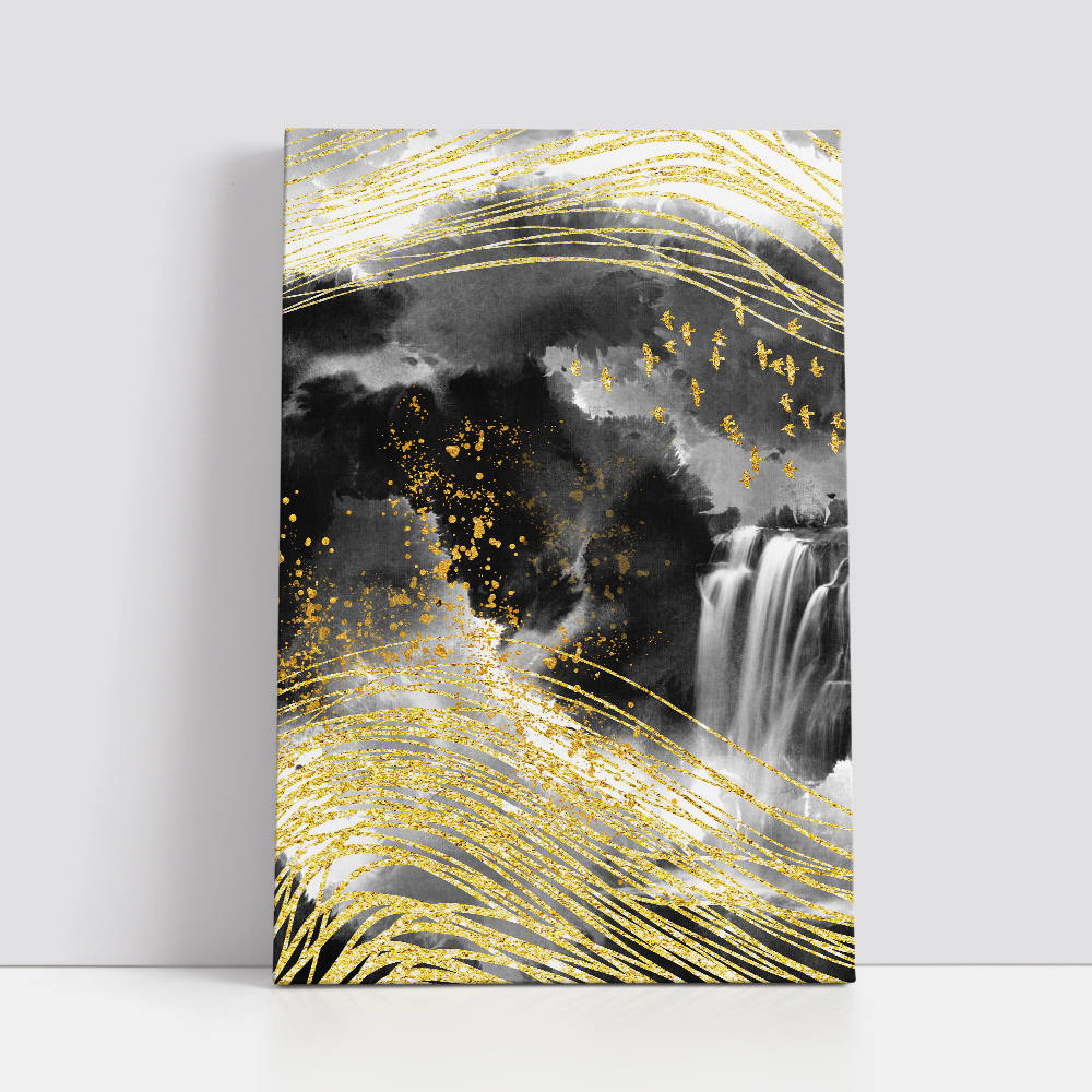 Wings of Gilded Visions Abstract Canvas