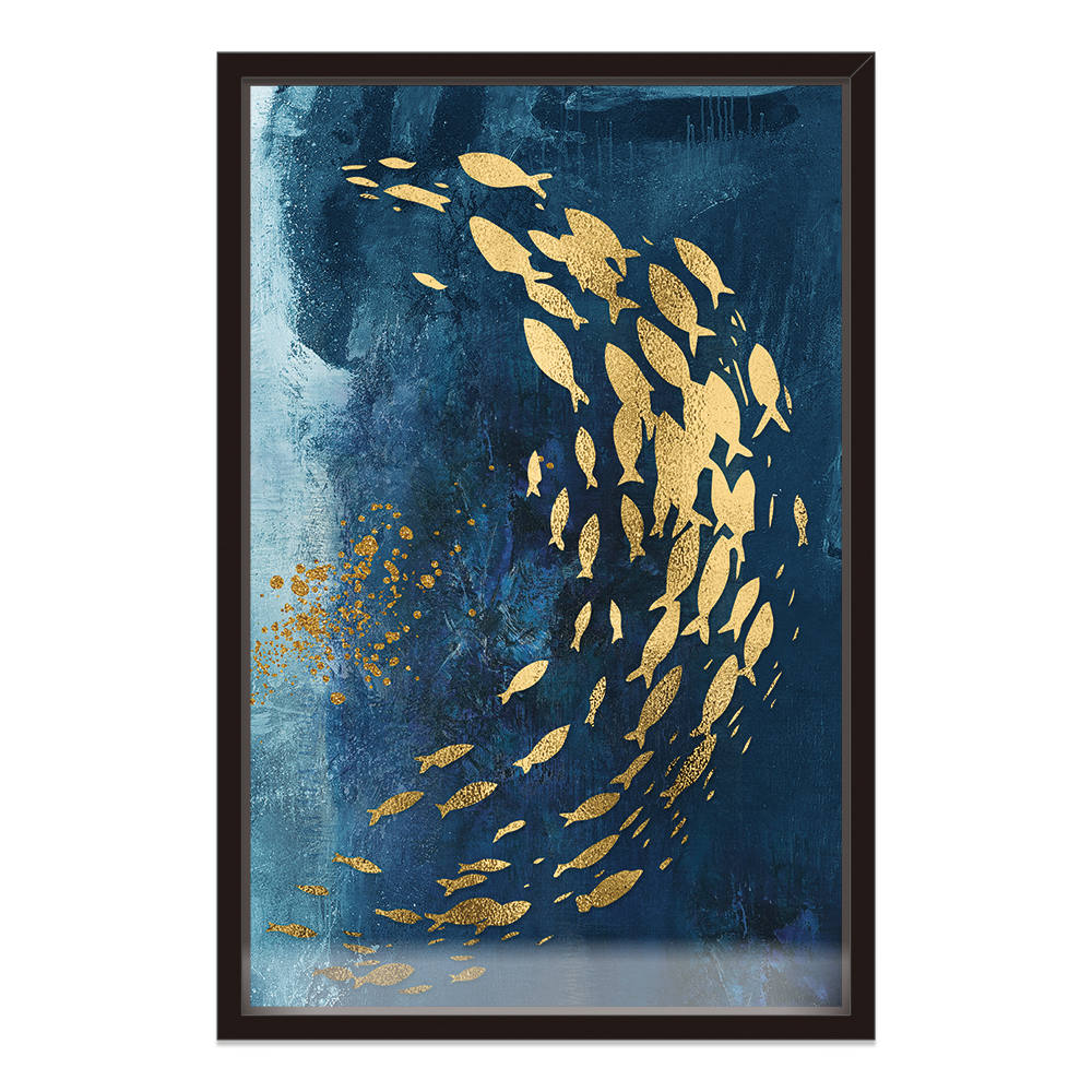Aquatic Dance in Gold Canvas