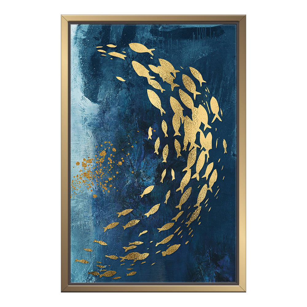 Aquatic Dance in Gold Canvas