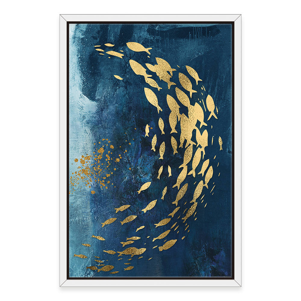 Aquatic Dance in Gold Canvas