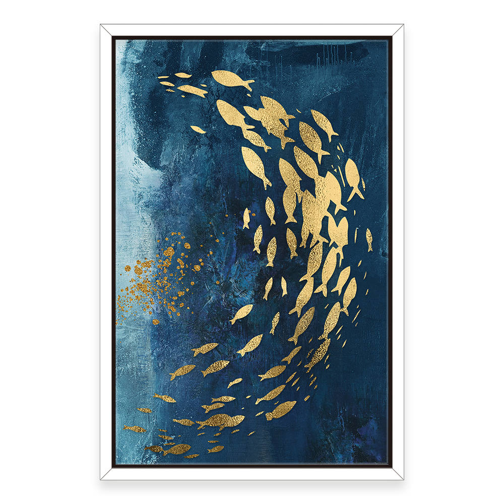Aquatic Dance in Gold Canvas