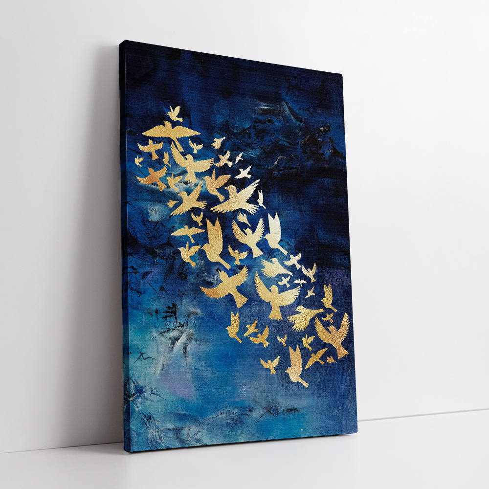 Azure Depths, Golden Wings Canvas