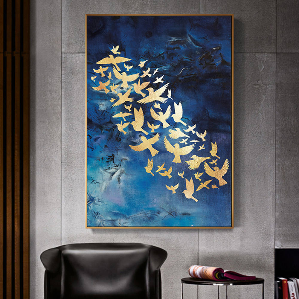 Azure Depths, Golden Wings Canvas
