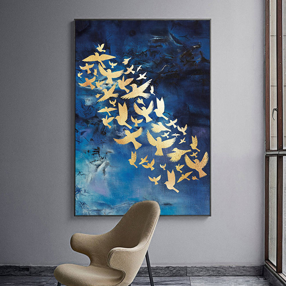 Azure Depths, Golden Wings Canvas